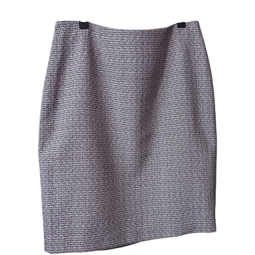Anne Klein Black and White Tweed Pencil Skirt